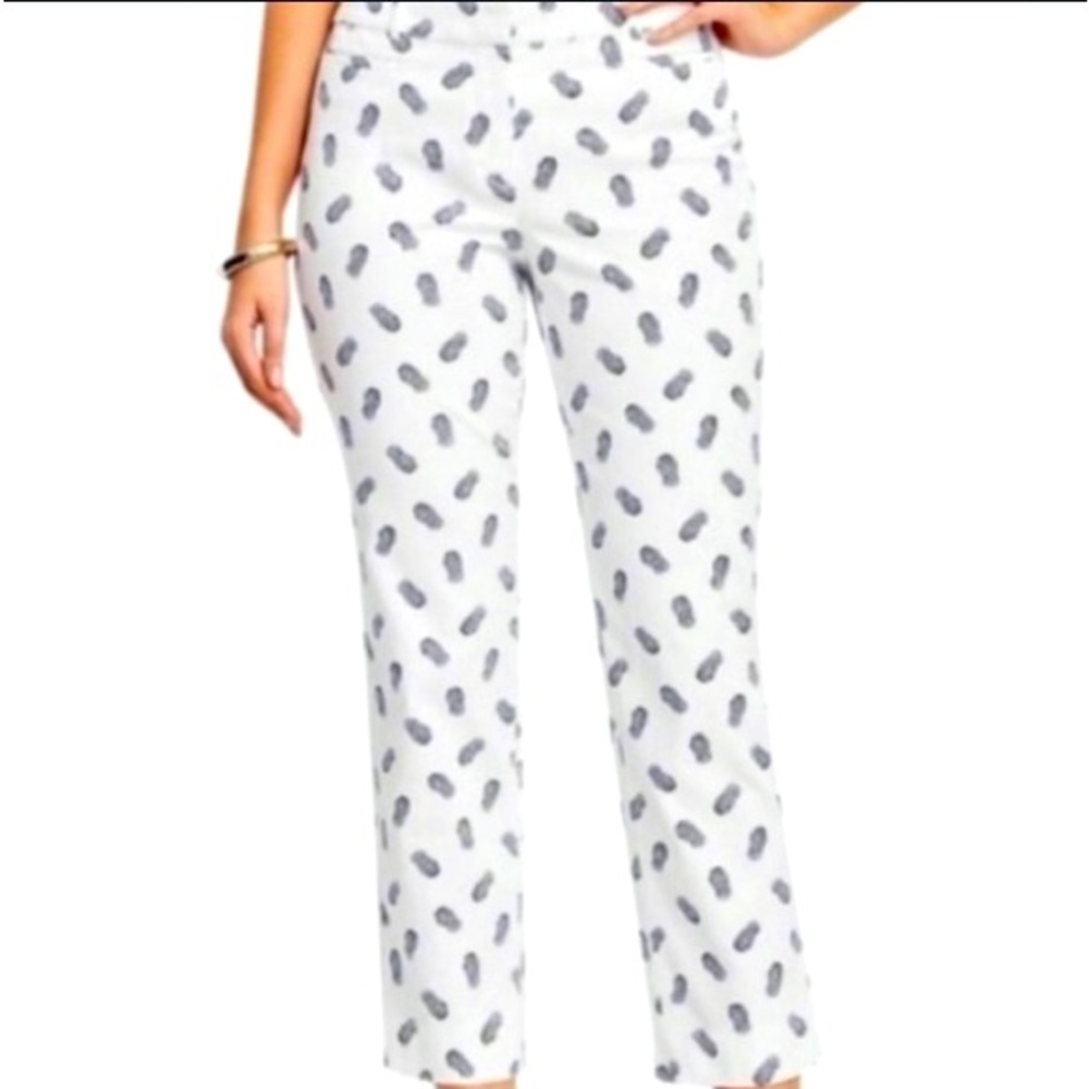Talbots Curvy Pineapple Print Capri Pants Womens 8